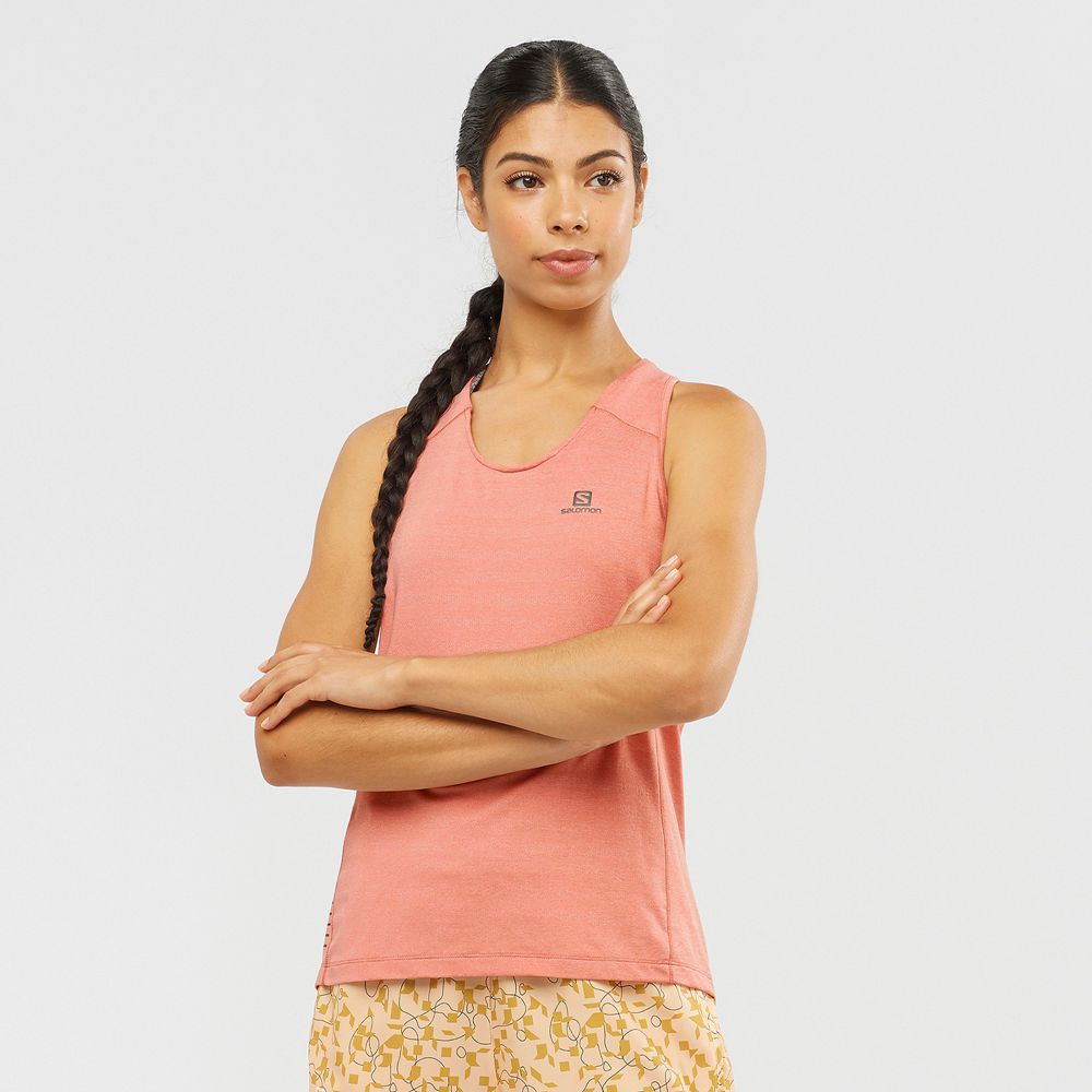 Salomon Israel XA W - Womens Tank - Coral (UCMJ-57623)